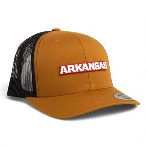 Arkansas Razorbacks ARKANSAS White YP Snapback Hat- Carmel/ Black
